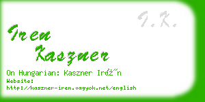 iren kaszner business card